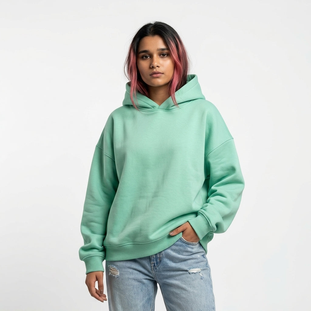STUBBURN Oversized Acid Mint Hoodie